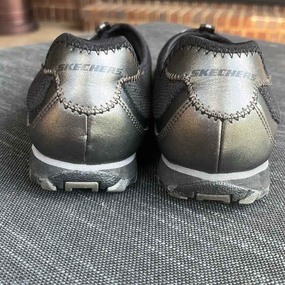 Skechers Bikers Point Sneakers Size 9.5 Black Suede Leather Slip On - Picture 4 of 7